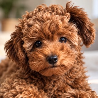Bruno, a red poodle